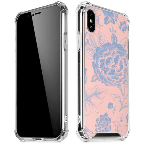 Rose Quartz & Serenity Floral iPhone XS Max Clear Case